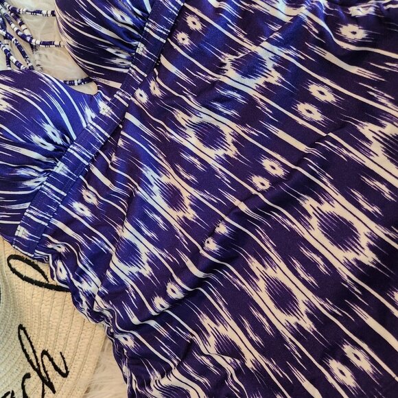 Athleta Aqualuxe Print Molded Bikini Top Blue Swimwear Women’s Sz XS NWT‎ - Picture 4 of 14